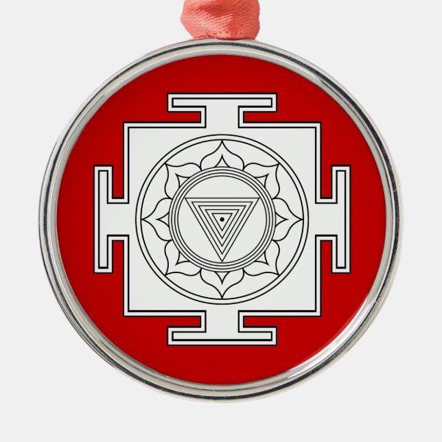 Rond Argenté Ornement de Kali Yantra (Devant)