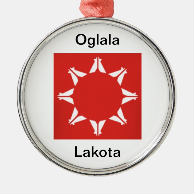 Rond Argenté Ornement d'Oglala Lakota (Devant)