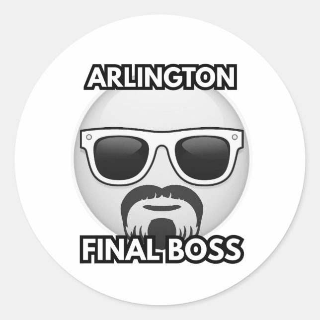 Rond Arlington Final Boss Cool Emoji Sticker (Devant)