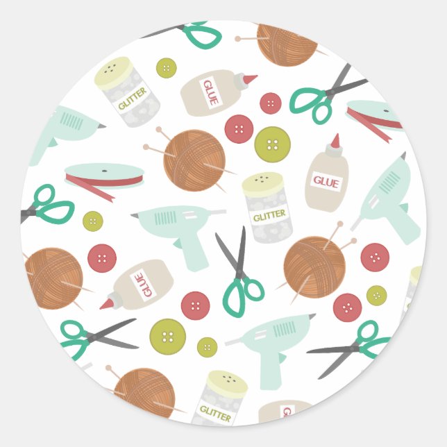 Rond Art & Artisanat Sticker à enveloppe à thème (Devant)