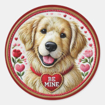 Art Sticker Valentine Retriever