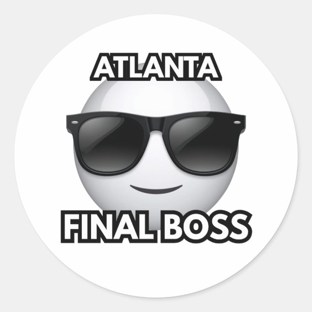 Rond Atlanta Final Boss Cool Emoji Sticker (Devant)