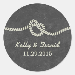 Rond Attacher le noeud Chalkboard Mariage Favor Sticker