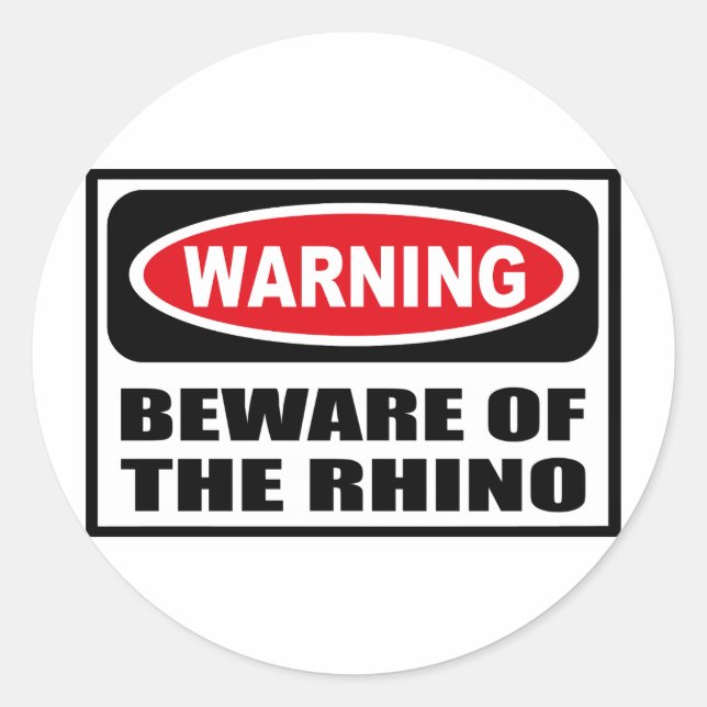 Rond ATTENTION AU Sticker RHINO (Devant)