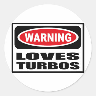 Rond Attention LOVES TURBOS Sticker