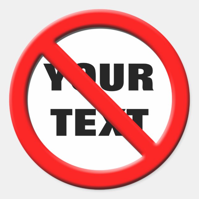 Rond Aucun Sticker Modèle Symbole de signe (Devant)