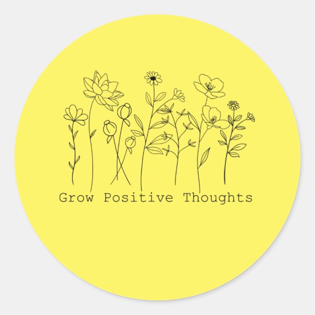 Rond Augmenter la pensée positive Sticker classique (Devant)