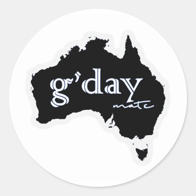 Rond Australie : Sticker G'day Mate (Devant)