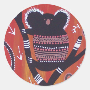 Rond Autochtone Art Koala Sticker