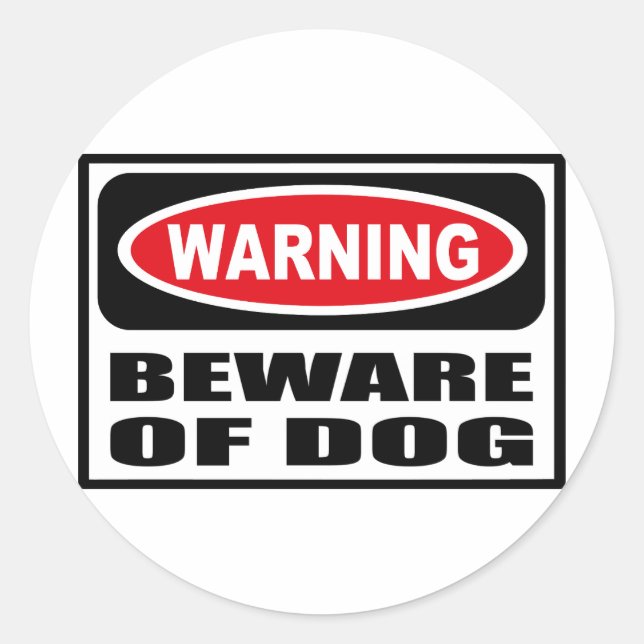 Rond Avertissement ATTENTION DE CHIEN Sticker (Devant)