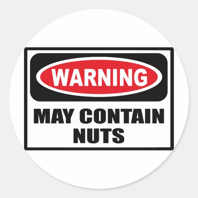 Rond Avertissement PEUT CONTENIR UN Sticker NUTS (Devant)