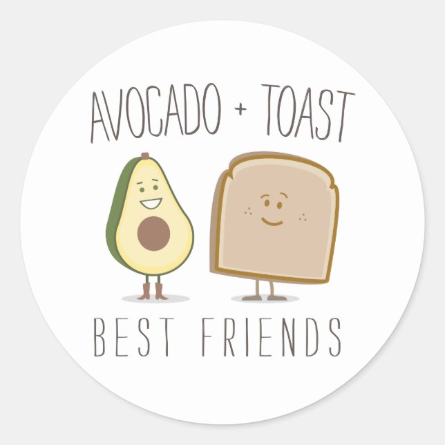 Rond Avocado + Toast Best Friends Sticker (Devant)