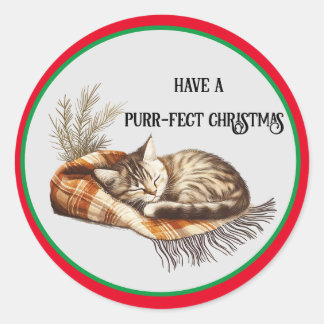 Rond Ayez un Sticker de Noël pour chat Purr-fect