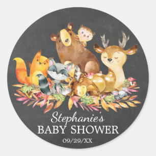 Rond Baby shower en bois Chalkboard Favoriser Sticker