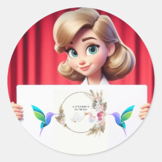 Rond Baby shower sticker