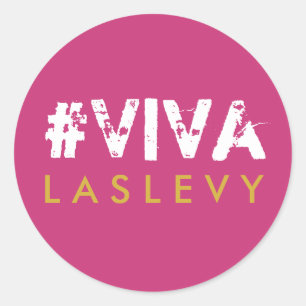 Rond Bachelorette Hashtag Pink Gold White Round Sticker