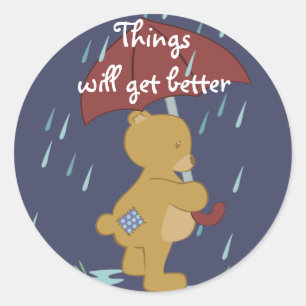 Rond Bad Day Bear Sticker