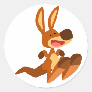 Rond Baguette caricature Kangaroo Joey Sticker
