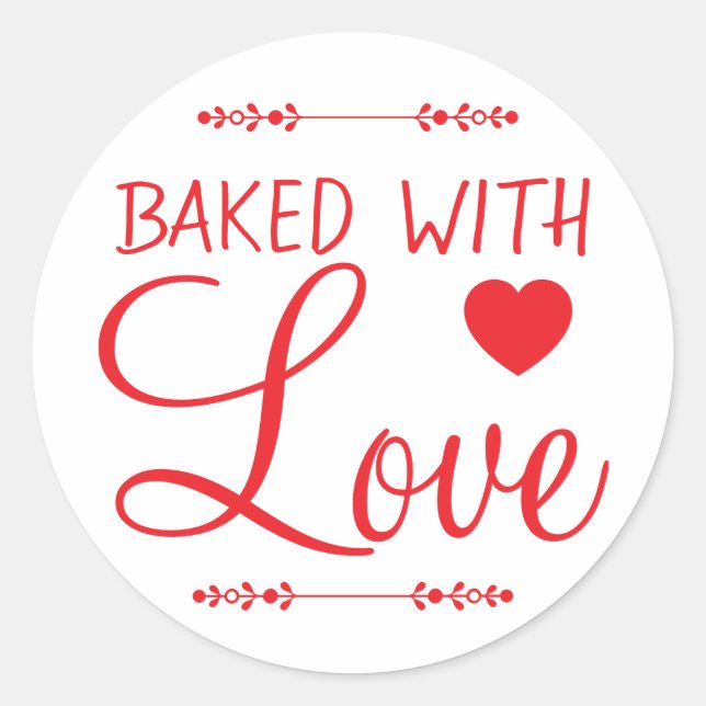 Rond Baked With Love Baked Produit Sticker (Devant)