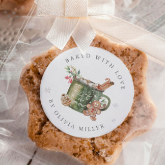 Rond Baked With Love Christmas Hot Cocoa Sticker