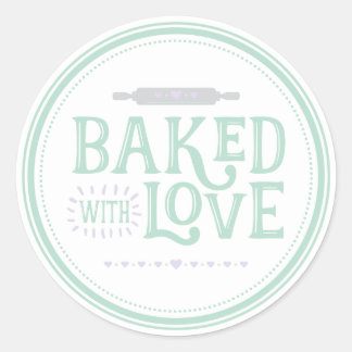 Rond Baked With Love Sticker