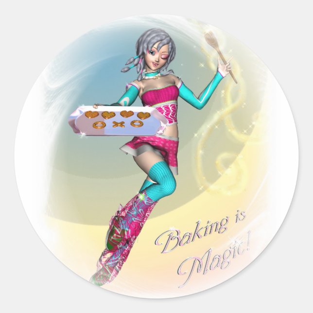Rond Baking Is Magic sticker (Devant)