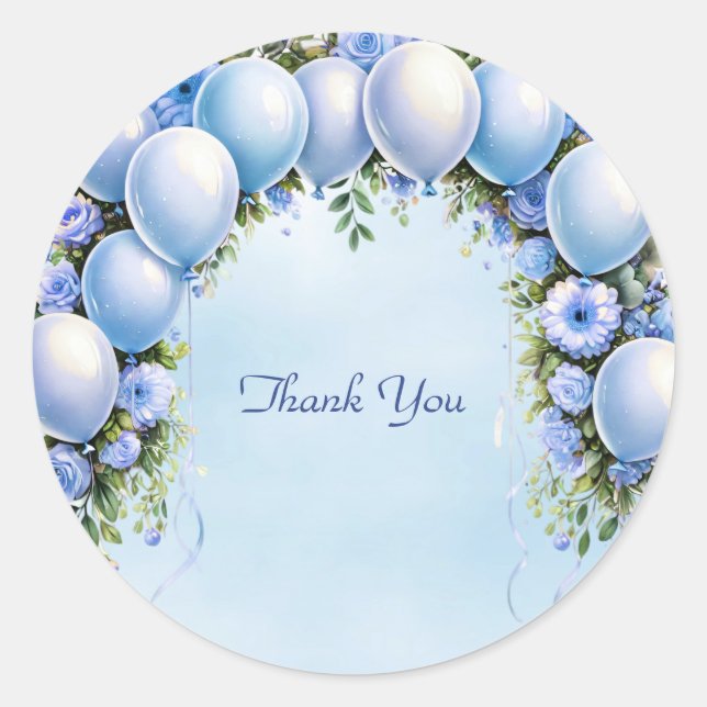 Rond Ballons bleus Sticker (Devant)