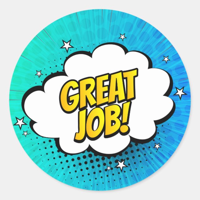 Rond Bande dessinée de grand emploi Pop Art Sticker (Devant)