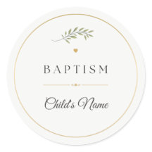 Baptism Sticker | Personalized Botanical