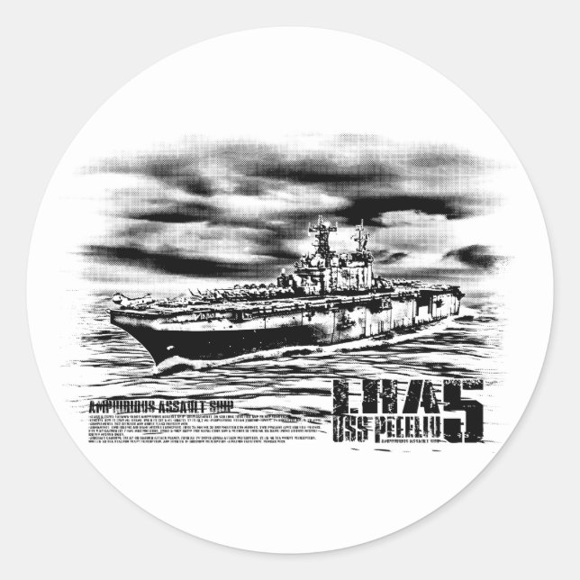 Rond Bateau d'assaut amphibie Peleliu Sticker (Devant)