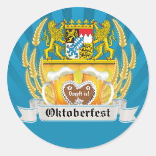 Rond Bavarois Armoiries et bières Oktoberfest Sticker
