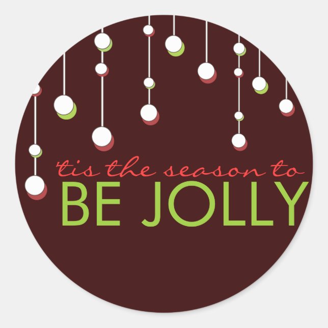 Rond Be Jolly Moderne Décoration Sticker Carré de vacan (Devant)