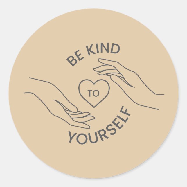 Rond Be Kind to Yourself | Gentle Reminder Line Sticker (Devant)
