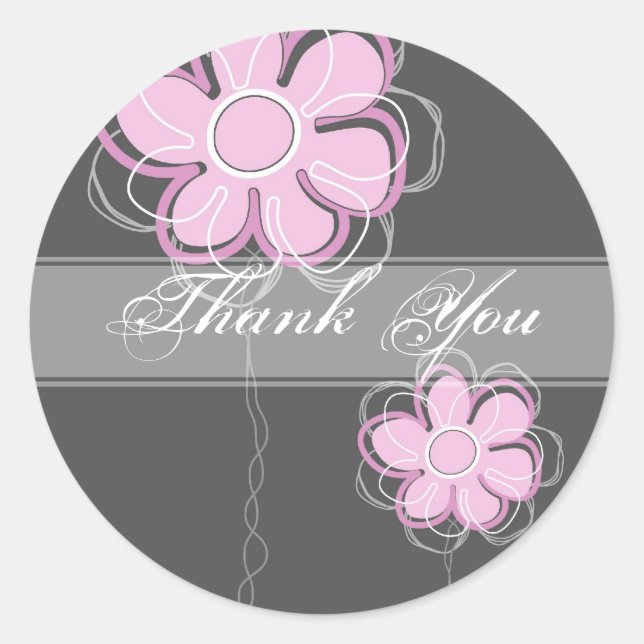 Rond Beau Sticker Floral Personnalisé (Devant)
