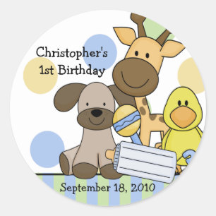 Rond Bébé Animaux Baby shower Sticker
