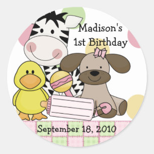 Rond Bébé Animaux Baby shower Sticker