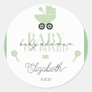 Rond Bébé baby shower à bord Sticker d'invitation