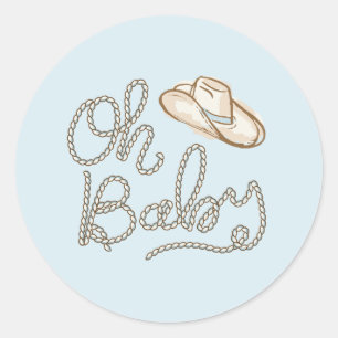 Rond Bébé Cowboy Sticker Baby shower du désert