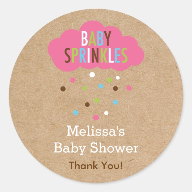 Rond Bébé Cupcake Sprinke Baby shower Sticker (Devant)