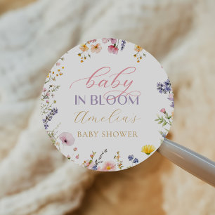 Rond Bébé en fleur Fleur sauvage Baby shower Sticker