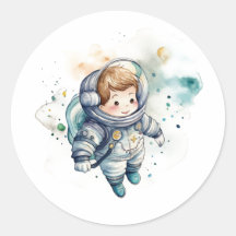 Bébé Garçon Astronaut Aquarelle Sticker