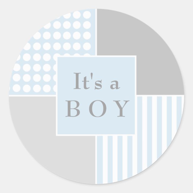 Rond Bébé Garçon Bleu Sticker moderne (Devant)