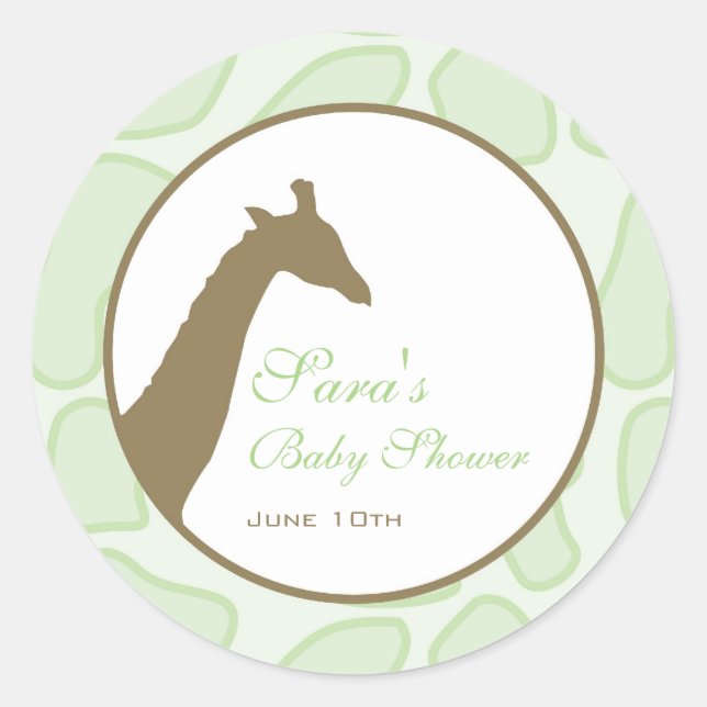 Rond Bébé Invitation ou Favoriser Sticker - Vert (Devant)