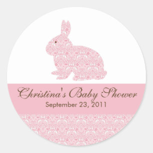 Rond Bébé Lapin Baby shower lapin Sticker