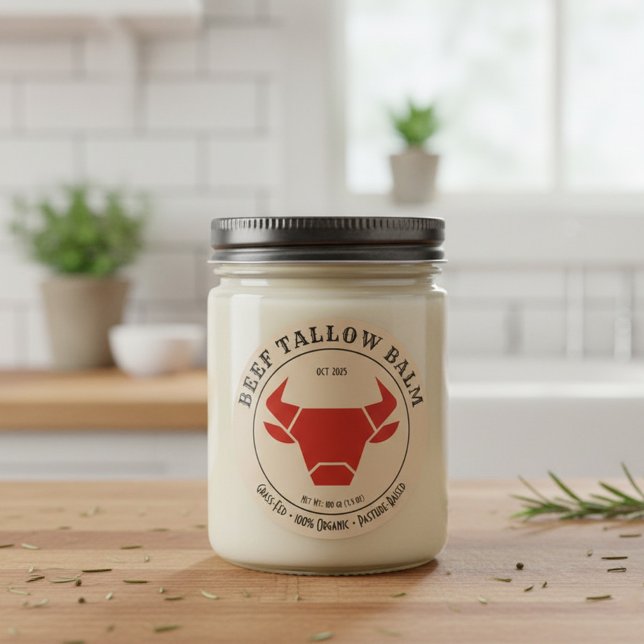 Rond Beef Tallow Balm Label Sticker (Créateur téléchargé)
