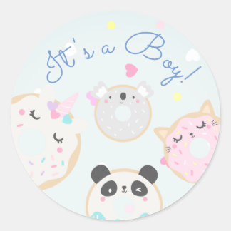 Rond beignets animaux mignons C'est un Sticker garçon