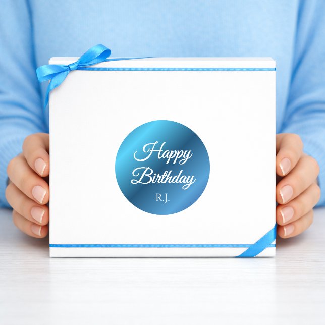 Rond Birthday Sticker | Custom Monogram (Créateur téléchargé)