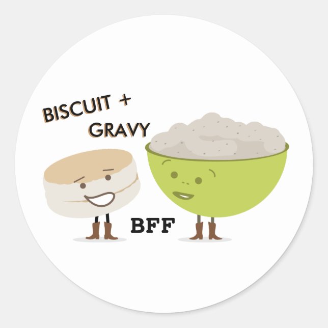 Rond Biscuit & Gravy Best Friends Sticker (Devant)