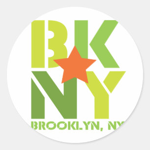 Rond BK Brooklyn Sticker vert