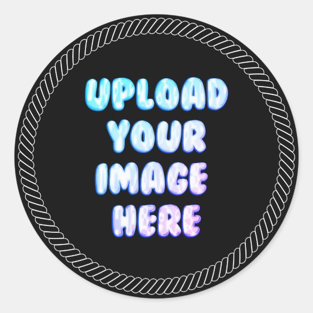 Rond Black Classic Round Sticker with a Business Logo (Devant)